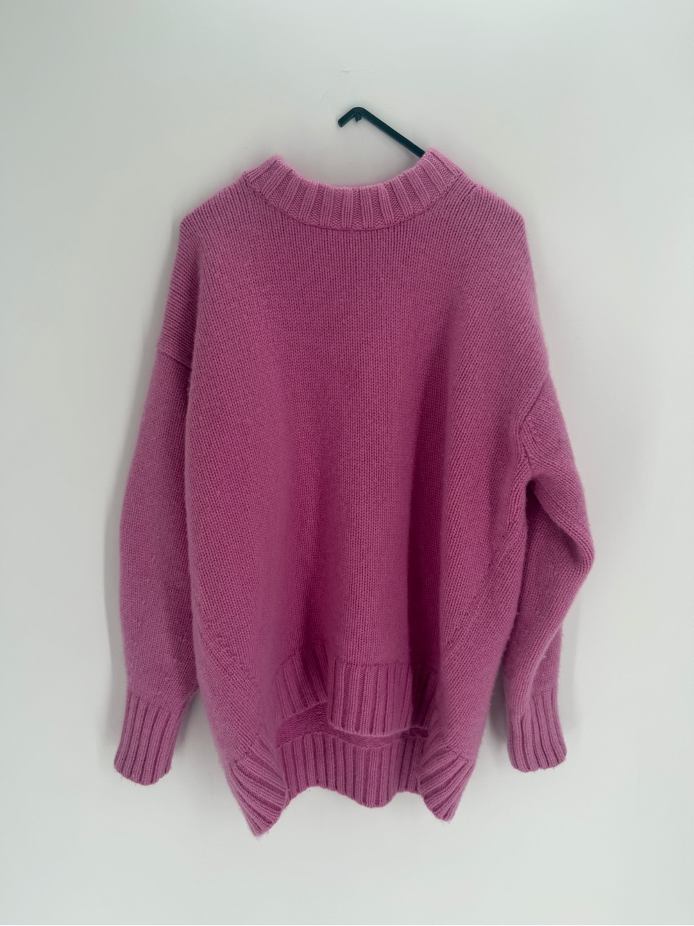 Cos Chunky Pure Cashmere Crew Neck Sweater In Pink - Picture 2 of 9